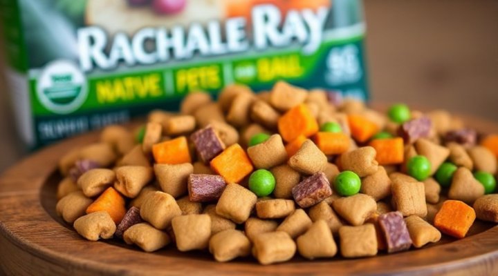 Close-up of Rachael Ray Dog Food ingredients showing natural components