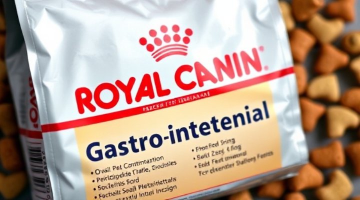 Close-up of Royal Canin Gastrointestinal dog food package
