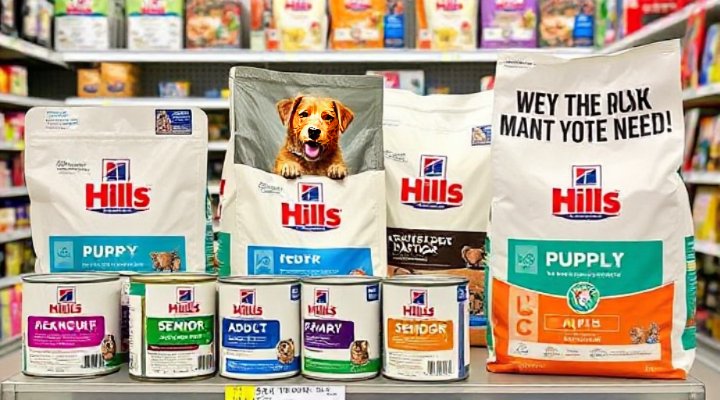 Variety of Hills Dog Food packages for different dog needs