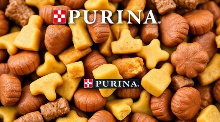 Close-up of Purina Dog Food ingredients showing high-quality nutrients