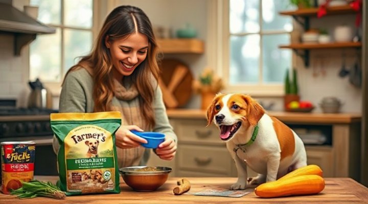 A caring pet owner preparing Farmer