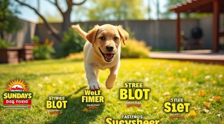 A playful puppy full of energy after eating Sundays Dog Food