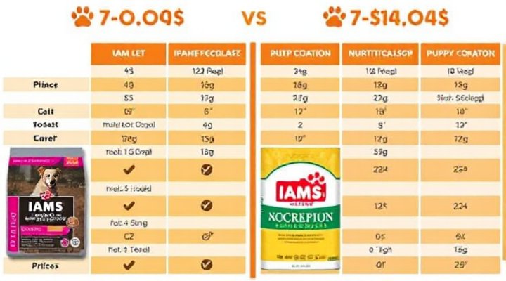 Comparison of Iams dog food with other leading puppy food brands