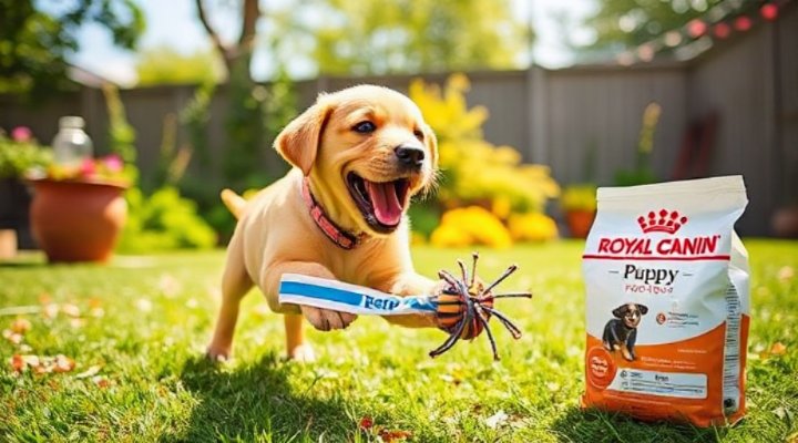 A playful puppy after eating Royal Canin Puppy Food