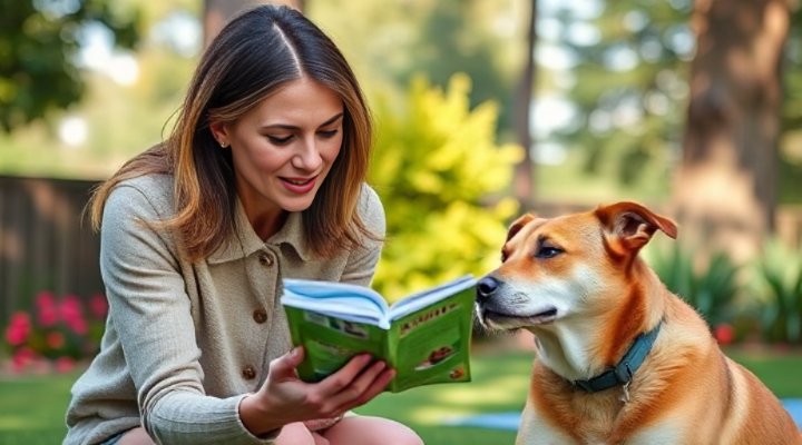 A caring dog owner reading the nutritional information on a Victor Dog Food bag