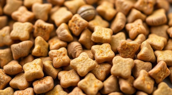 Close-up of Iams puppy food showing high-quality ingredients