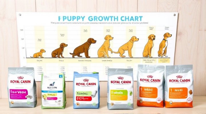 Puppy growth chart showing the benefits of Royal Canin puppy food