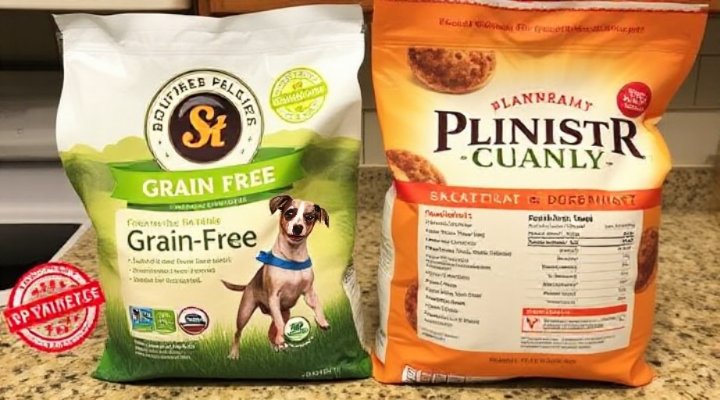 Comparison of grain-free and regular dog food
