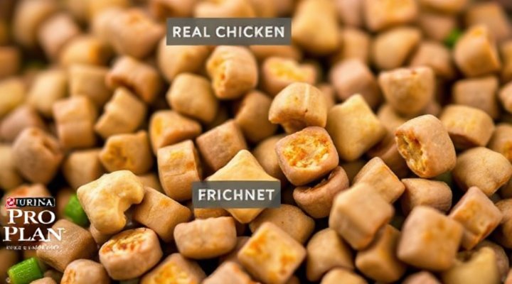 Close-up of Purina Pro Plan dog food ingredients
