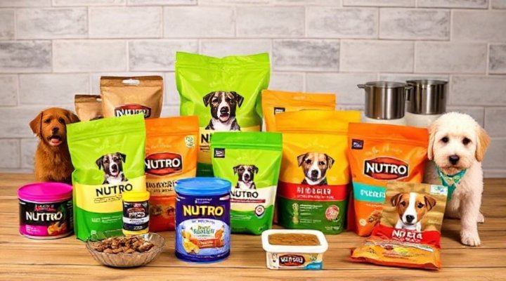 Different Nutro dog food products displayed together