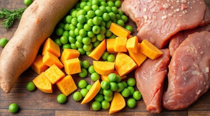 Healthy ingredients used in grain-free dog food