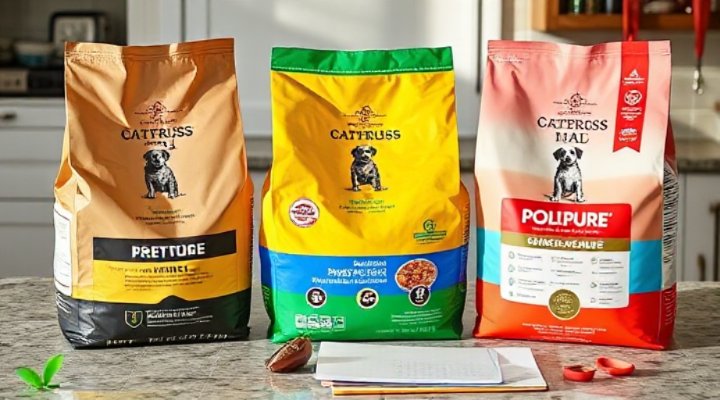 Side-by-side comparison of different puppy food brands