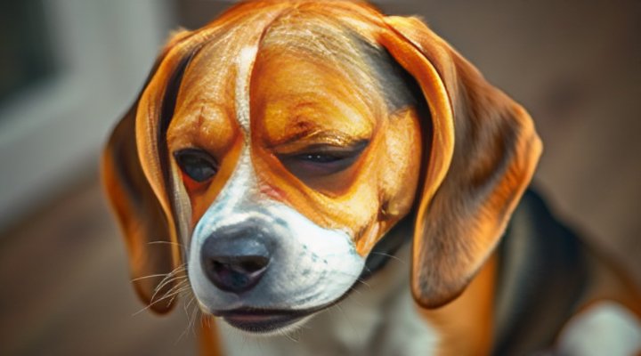 Dog suffering from food allergies