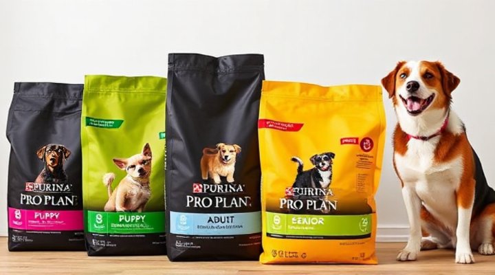Variety of Purina Pro Plan dog food formulas