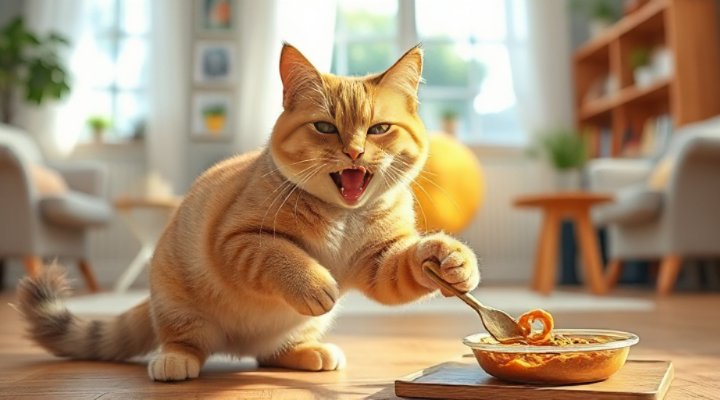 A playful cat after eating the best cat food