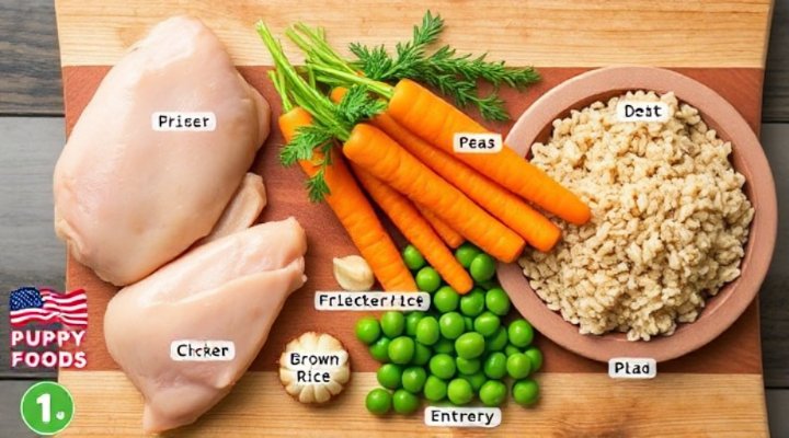 Healthy ingredients commonly found in good puppy food