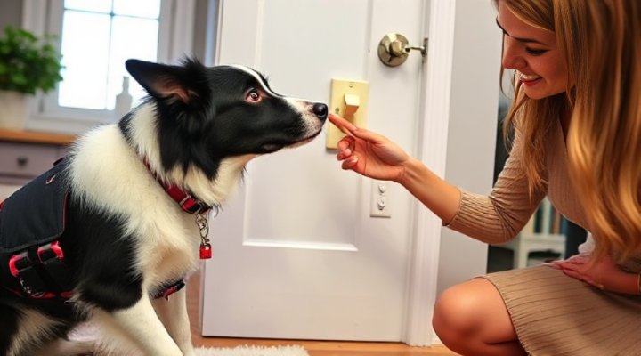 Service dog learning to turn on lights