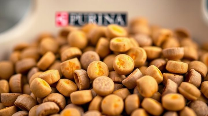 Close-up of Purina ONE cat food ingredients
