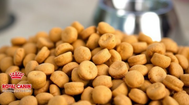 Close-up of Royal Canin Hydrolyzed Protein dog food kibble