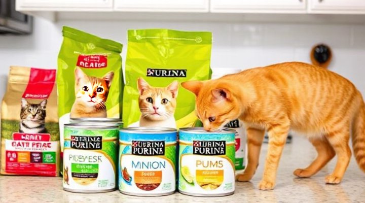 Different Purina cat food formulas for indoor cats