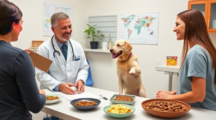 A veterinarian discussing the benefits of raw food diets for dogs