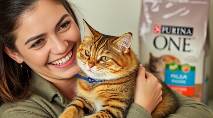 A loving cat owner with their cat