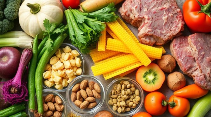 Close-up of fresh ingredients used in premium pet food delivery
