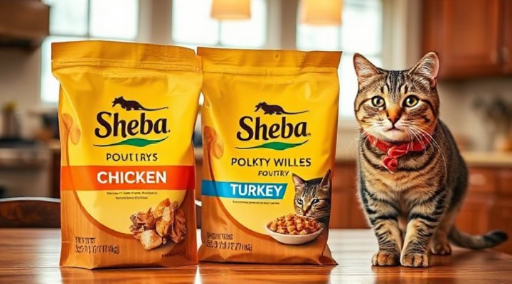 Sheba poultry-flavored cat food options