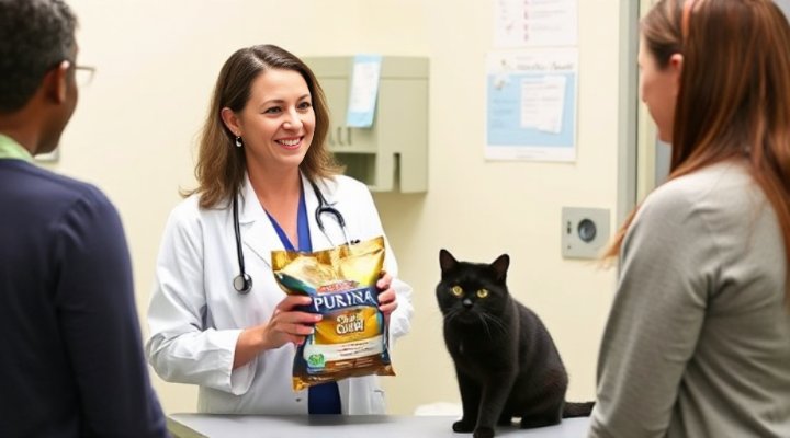 Vet recommending Purina cat food