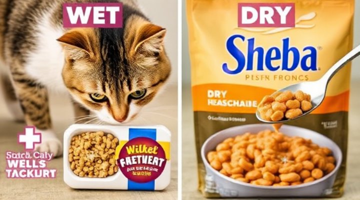 Comparison of Sheba wet and dry cat food