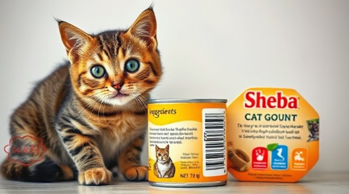 Sheba cat food packaging showing ingredients list