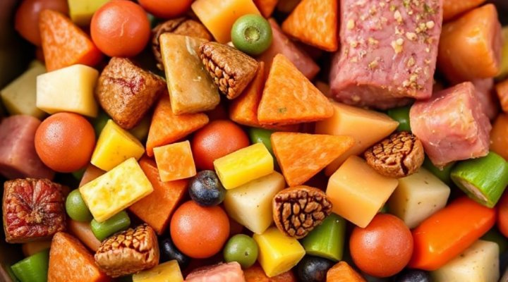 Close-up of Purina ONE cat food ingredients