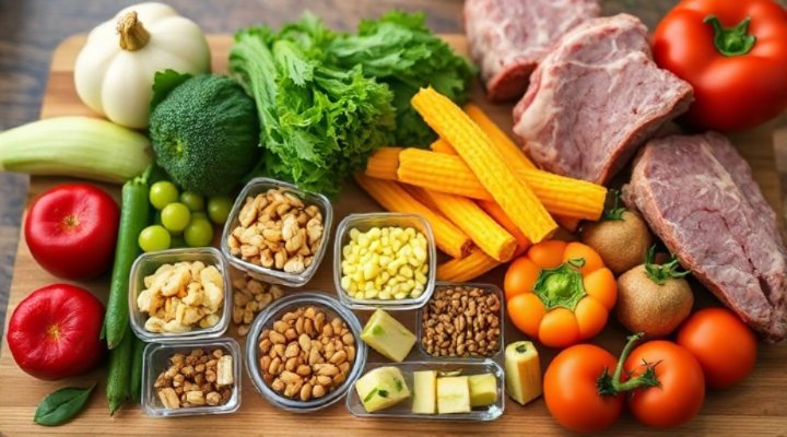 Close-up of fresh ingredients used in premium pet food delivery