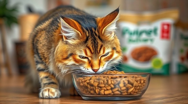 A content cat enjoying fresh food from a pet food delivery service