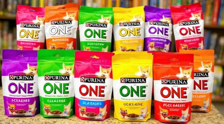 Variety of Purina ONE cat food flavors