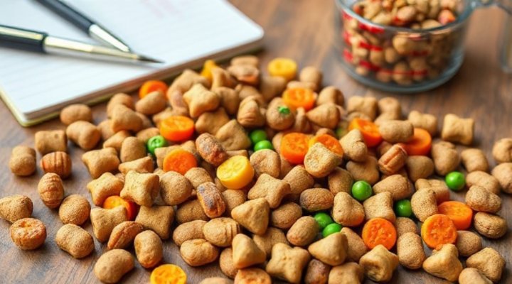 Close-up of Beneful dog food ingredients with healthy vegetables