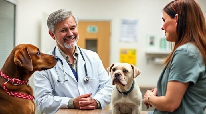 Veterinarian advising on pet food transition
