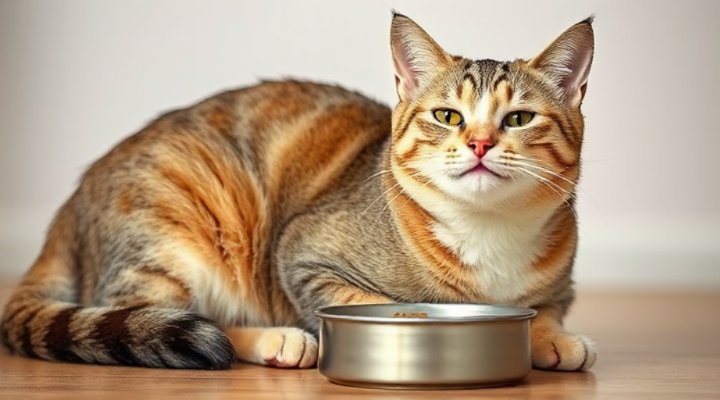 Happy cat enjoying Sheba cat food