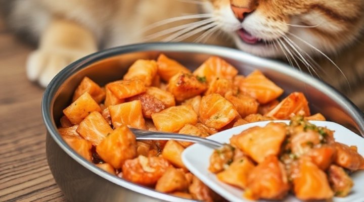 Sheba cat food salmon flavor close-up