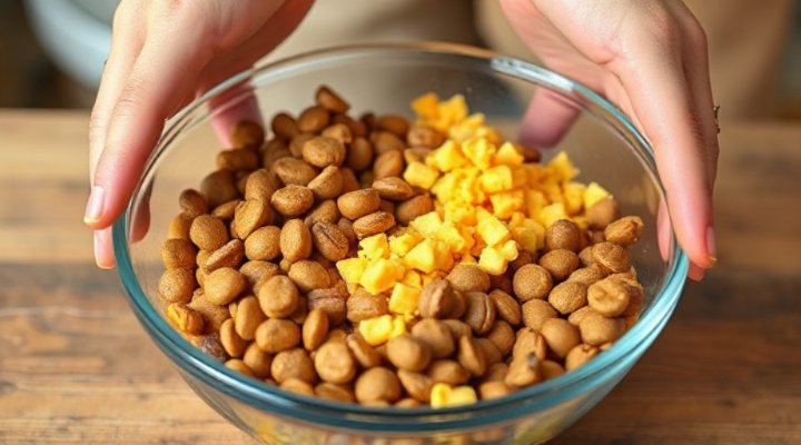 Mixing old and new pet food for gradual transition