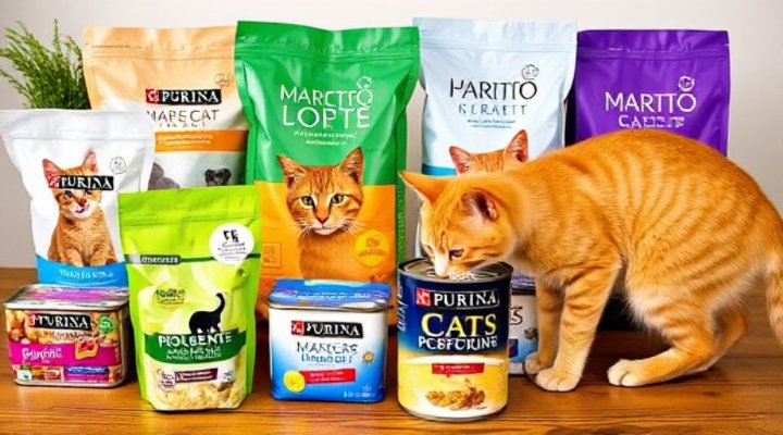 Different Purina cat food options for indoor cats