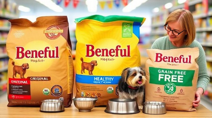 Side-by-side comparison of different Beneful formulas