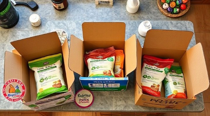 Side-by-side comparison of different pet food delivery packages