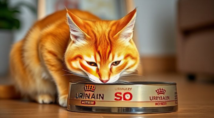 Cat enjoying Royal Canin Urinary SO food