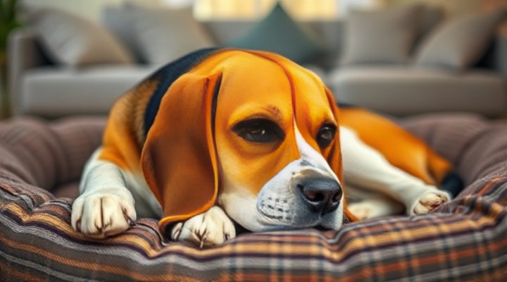 A sad-looking dog showing signs of a sensitive stomach