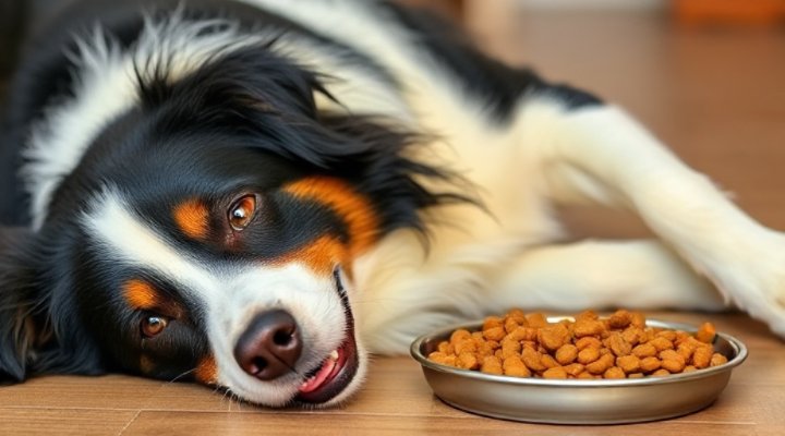 Happy and satisfied dog after eating Blue Dog Food