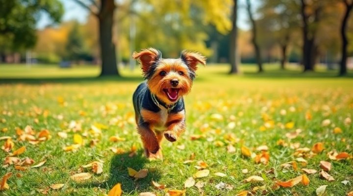 A small breed dog full of energy thanks to a healthy diet