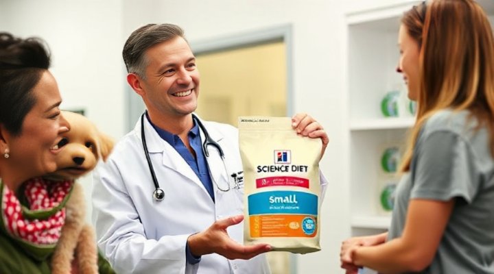 Veterinarian discussing Hills Science Diet with a pet owner