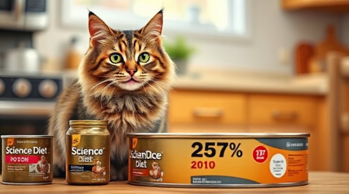 A happy cat enjoying Science Diet cat food for urinary health