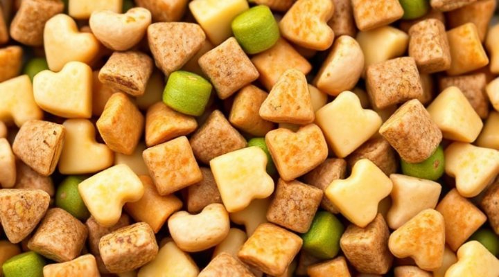 Close-up of Iams cat food ingredients